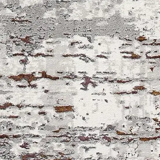 Gray and Brown Abstract Scraped Area Rug Photo 5