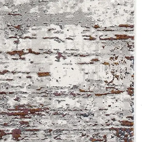 Gray and Brown Abstract Scraped Area Rug Photo 5