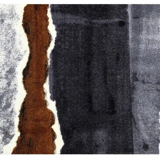 2' x 6' Gray and Brown Abstract Southwest Washable Runner Rug Photo 5