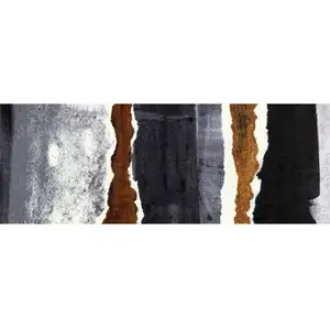 Photo of Gray and Brown Abstract Southwest Washable Runner Rug