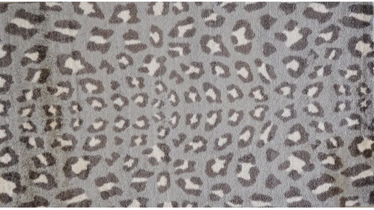 Gray and Brown Cheetah Washable Floor Mat Photo 1