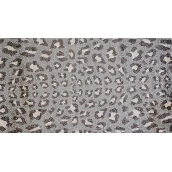 Gray and Brown Cheetah Washable Floor Mat Photo 1