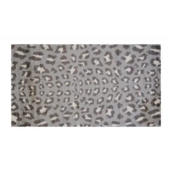 Gray and Brown Cheetah Washable Floor Mat Photo 2