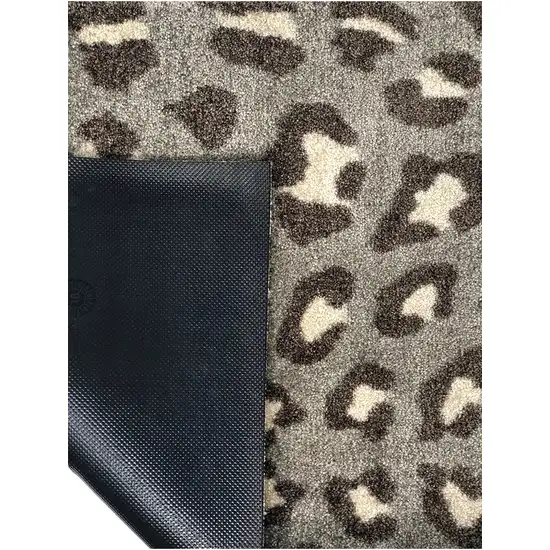 Gray and Brown Cheetah Washable Floor Mat Photo 4