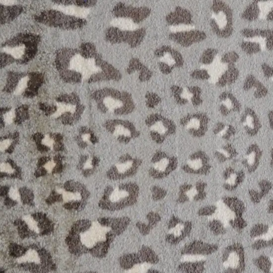 Gray and Brown Cheetah Washable Floor Mat Photo 6