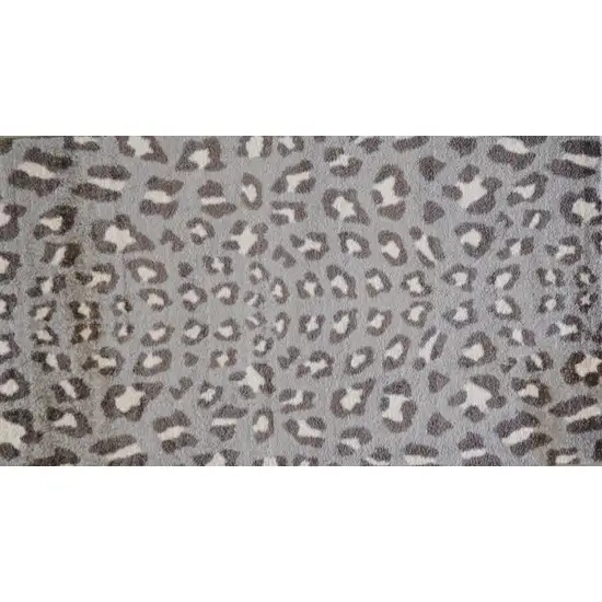 Gray and Brown Cheetah Washable Floor Mat Photo 3