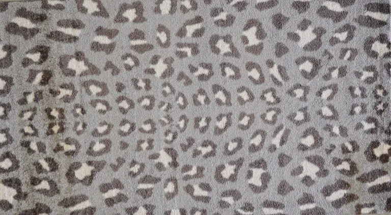 Gray and Brown Cheetah Washable Floor Mat Photo 3