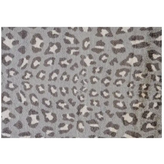 Gray and Brown Cheetah Washable Floor Mat Photo 3