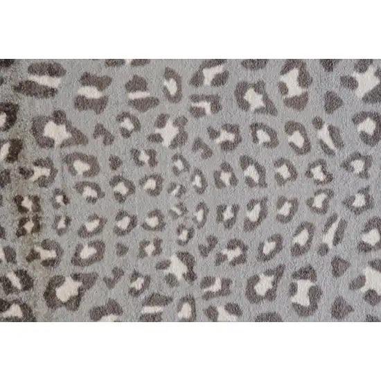 Gray and Brown Cheetah Washable Floor Mat Photo 2