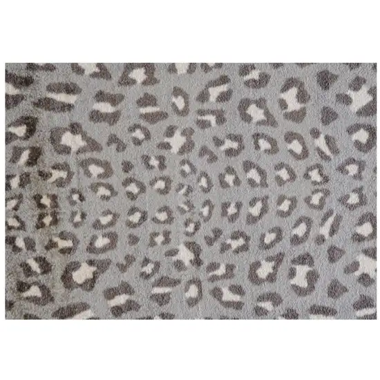 Gray and Brown Cheetah Washable Floor Mat Photo 1