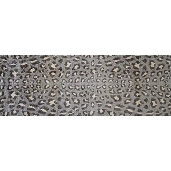 Gray and Brown Cheetah Washable Runner Rug Photo 2