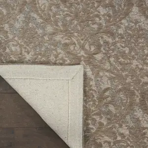 Photo of Gray and Brown Damask Distressed Area Rug