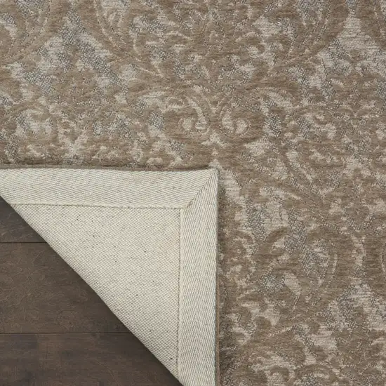 Gray and Brown Damask Distressed Area Rug Photo 7