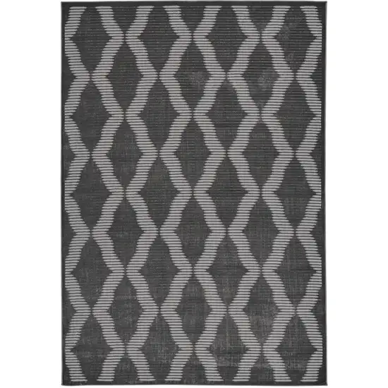 Gray and Brown Geometric Power Loom Area Rug Photo 4