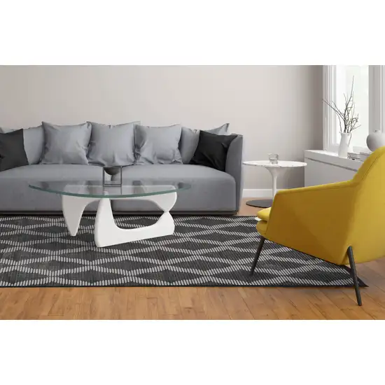 Gray and Brown Geometric Power Loom Area Rug Photo 8