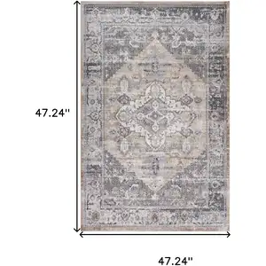 Photo of Gray and Brown Oriental Distressed Area Rug