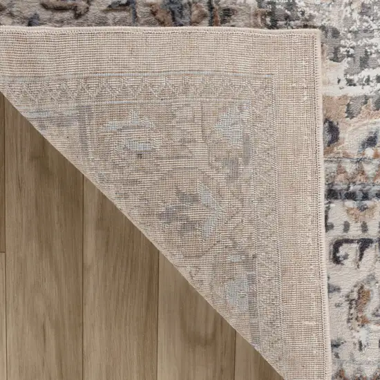 Gray and Brown Oriental Distressed Area Rug Photo 7