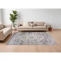 Photo of Gray and Brown Oriental Distressed Area Rug