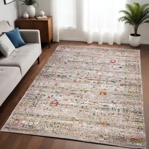 Photo of Gray and Brown Oriental Non Skid Area Rug