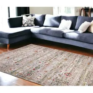 Photo of Gray and Brown Oriental Non Skid Area Rug