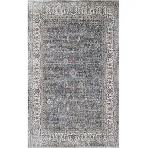 Photo of Gray and Brown Oriental Power Loom Area Rug