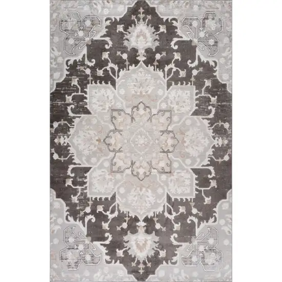 Gray and Brown Southwestern Distressed Area Rug Photo 2