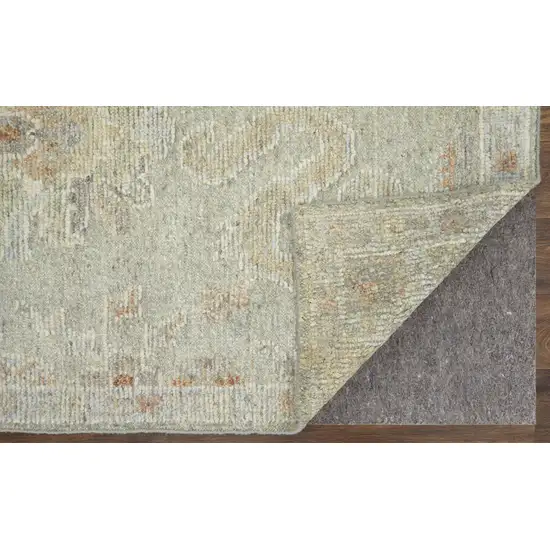 Gray and Brown Wool Floral Hand Knotted Area Rug Photo 7