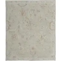 Photo of Gray and Brown Wool Floral Hand Knotted Area Rug