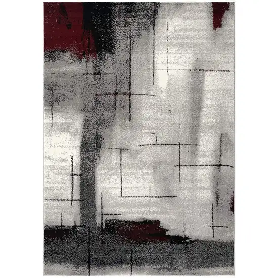 Gray Abstract Dhurrie Area Rug Photo 5