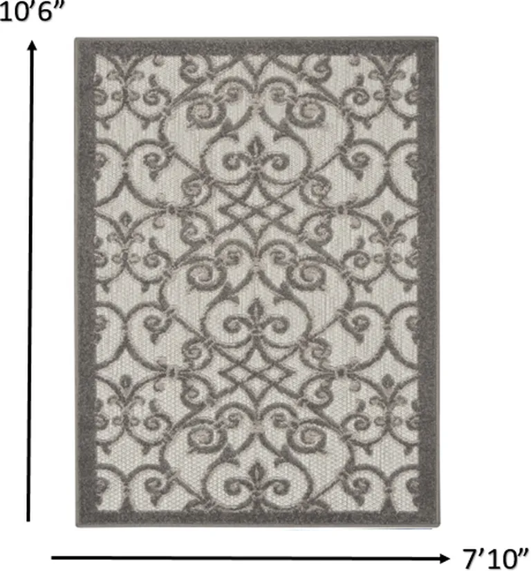 Gray and Charcoal Indoor Outdoor Area Rug Photo 4