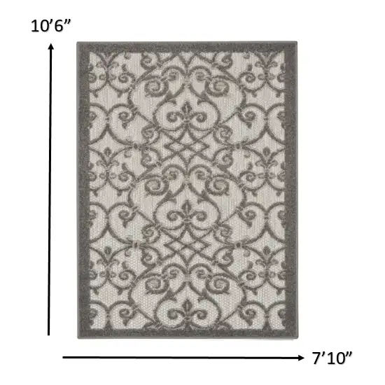 Gray and Charcoal Indoor Outdoor Area Rug Photo 4