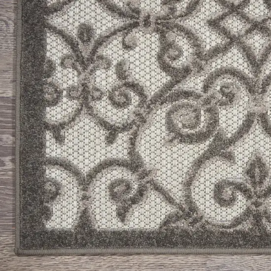 Gray and Charcoal Indoor Outdoor Area Rug Photo 2