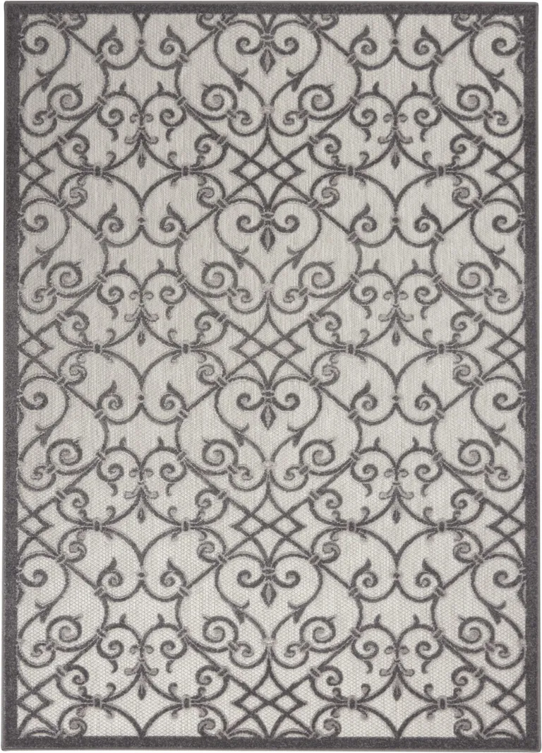 Gray and Charcoal Indoor Outdoor Area Rug Photo 1