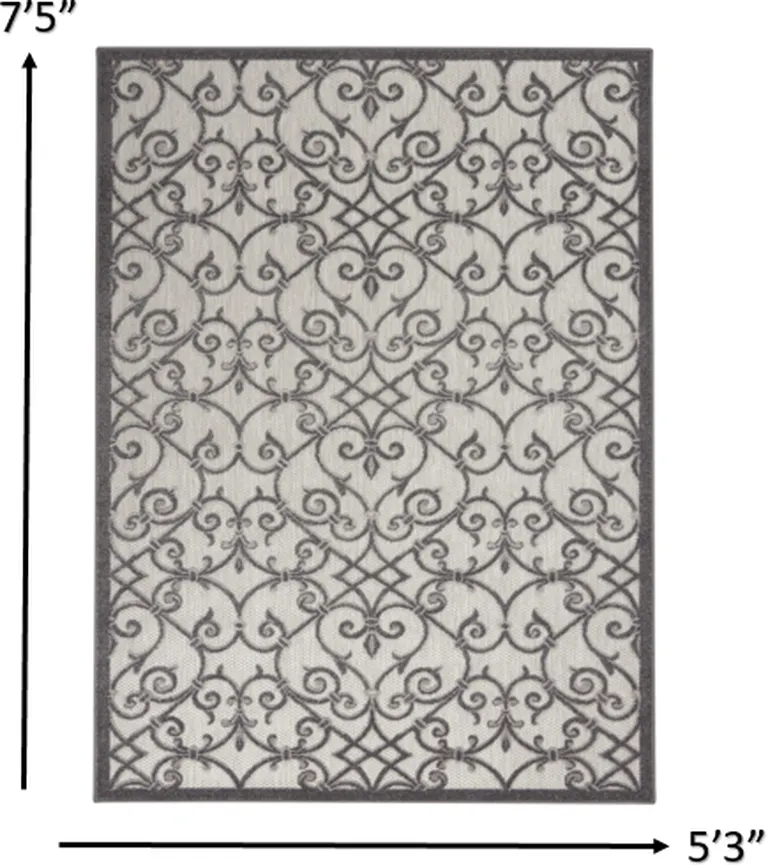 Gray and Charcoal Indoor Outdoor Area Rug Photo 5
