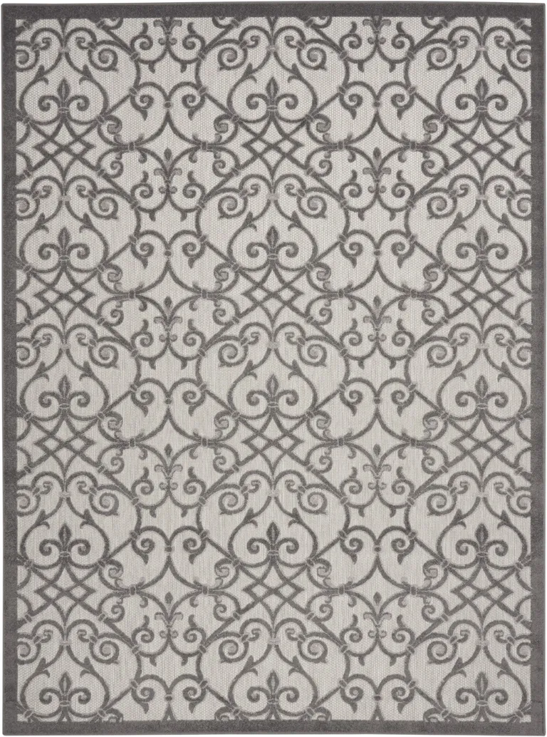 Gray and Charcoal Indoor Outdoor Area Rug Photo 1