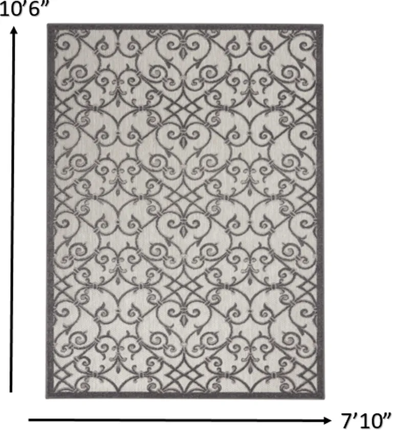 Gray and Charcoal Indoor Outdoor Area Rug Photo 5