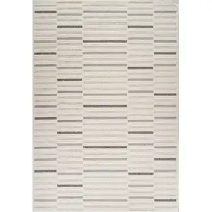 Photo of Gray and Cream Abstract Distressed Area Rug