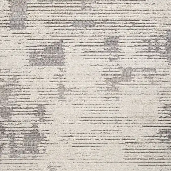 Gray and Cream Abstract Distressed Area Rug Photo 3