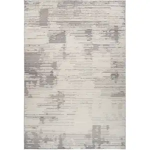 Photo of Gray and Cream Abstract Distressed Area Rug