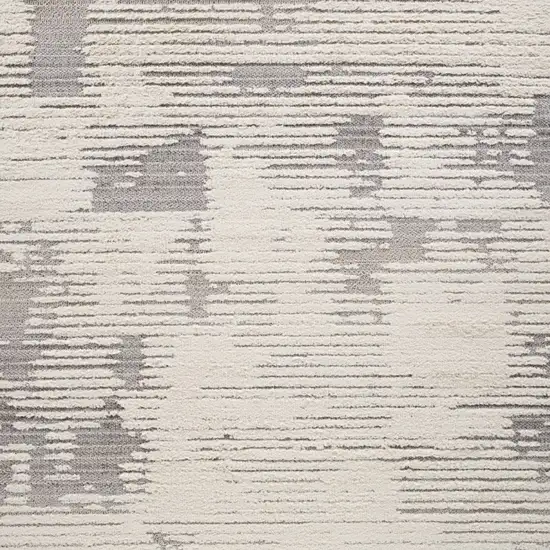 Gray and Cream Abstract Distressed Area Rug Photo 8