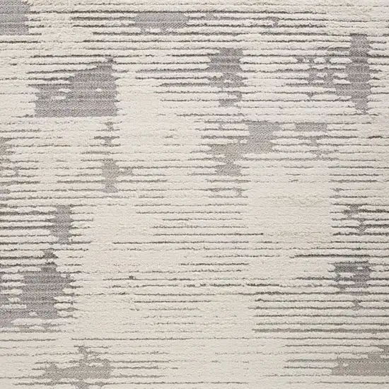 Gray and Cream Abstract Distressed Area Rug Photo 3