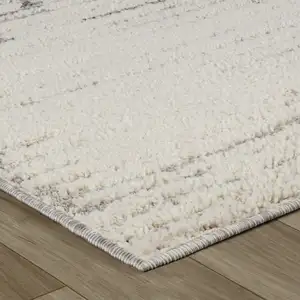 Photo of Gray and Cream Abstract Distressed Area Rug