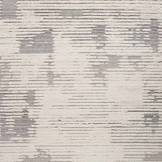 Gray and Cream Abstract Distressed Area Rug Photo 3