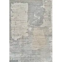 Photo of Gray and Cream Abstract Distressed Area Rug