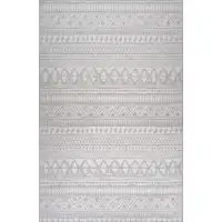 Photo of Gray and Cream Abstract Distressed Area Rug