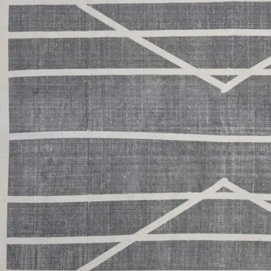 Gray and Cream Geometric Area Rug Photo 5