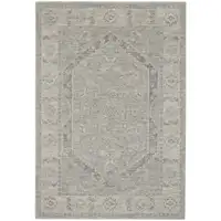 Photo of Gray and Dark Gray Floral Medallion Power Loom Area Rug