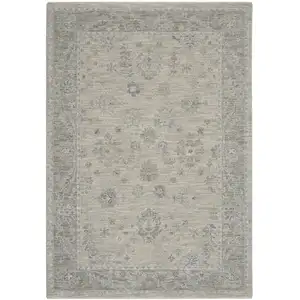 Photo of Gray and Dark Gray Floral Power Loom Area Rug