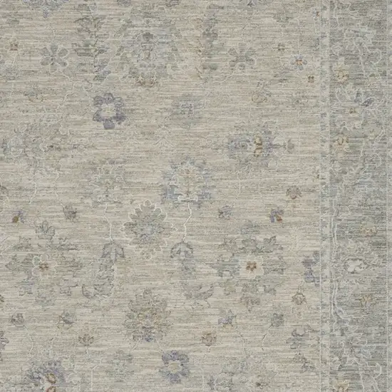 Gray and Dark Gray Floral Power Loom Area Rug Photo 7