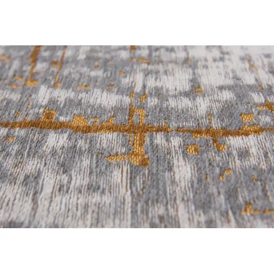 Gray and Gold Abstract Non Skid Area Rug Photo 4